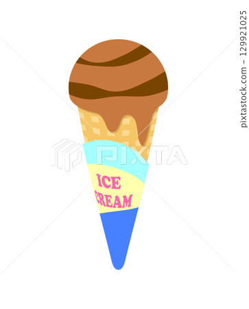 Ice cream coffee chocolate cone ice cream illustration Ice cream coffee chocolate cone ice cream illustration 129921025