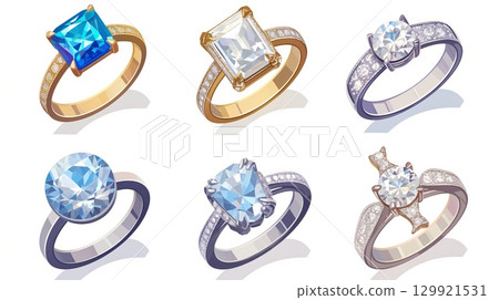 多彩的戒指 129921531