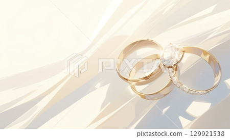 鑽石戒指和白色背景 129921538
