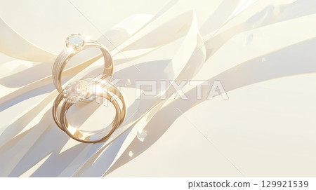 鑽石戒指和白色背景 129921539