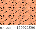 Cute Halloween pattern background material 129921590