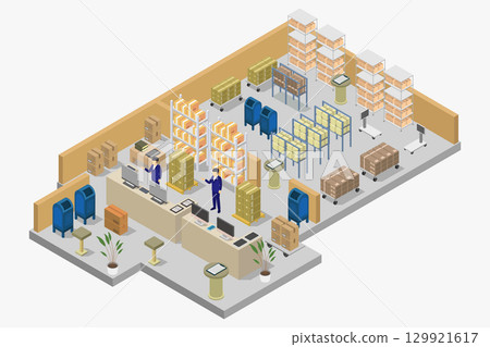 Isometric post office 129921617