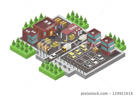 Isometric post office Isometric post office 129921618