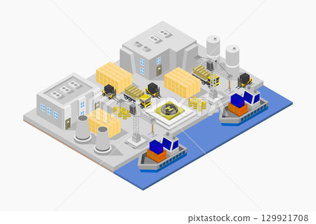 Isometric seaport 129921708