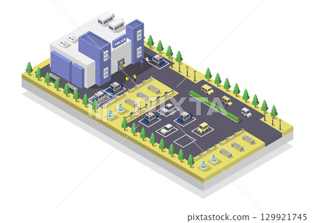 Isometric Police Station 129921745