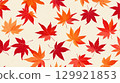 Autumn foliage, red and orange maple leaves vector pattern background 129921853