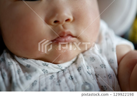 My 5 month old baby has drool around his mouth 129922198