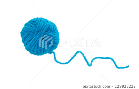 Ball of yarn isolated on white. 129923222