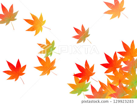 Autumn watercolor background of flying autumn leaves Autumn watercolor background of flying autumn leaves 129923283