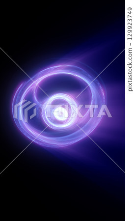 A bright swirling vortex of purple and blue energy on a dark futuristic background 129923749