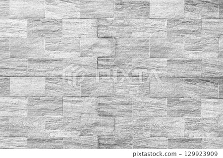 Light gray stone wall texture, Horizontal architecture wallpaper. 129923909