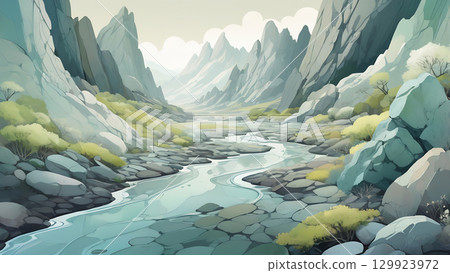 Lichen Tone Study with Pebble Texture Layers 129923972