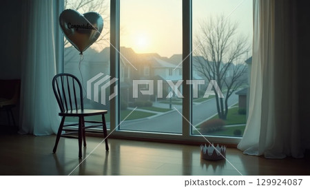 Morning After Party Congratulation Balloon by Rainy Window Misty Dawn 129924087