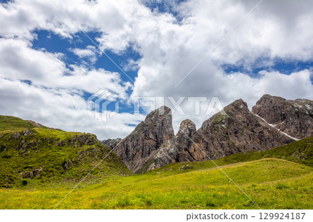 Peaks in Alpine Meadow 129924187