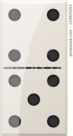 Ivory tile with glossy finish showing a configuration with four dots on each side. 129924203