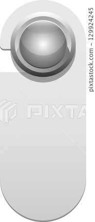 Blank door hanger with round handle area in silver, suitable for custom design and messaging. Blank door hanger with round handle area in silver, suitable for custom design and messaging. 129924245