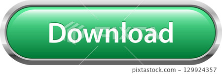 A green download button with white text, simple design for web use, ready for action. 129924357
