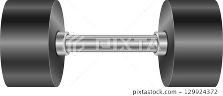 A dumbbell is a type of weight training equipment used for exercise and fitness routines. A dumbbell is a type of weight training equipment used for exercise and fitness routines. 129924372