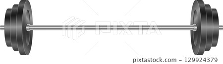 Barbell equipment for weightlifting and strength training, isolated on a black background. Barbell equipment for weightlifting and strength training, isolated on a black background. 129924379