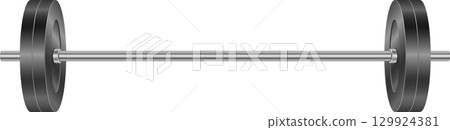 Weightlifting bar with disks for exercise, strength training, fitness and building muscle. Weightlifting bar with disks for exercise, strength training, fitness and building muscle. 129924381