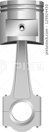 Engine piston and connecting rod, crucial components in internal combustion engines. 129924450