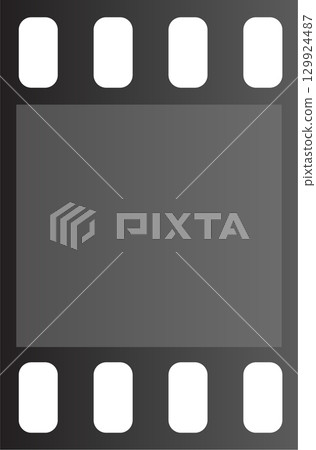 Image shows a film strip with frames for photography, reminiscent of cinema and old movies. Image shows a film strip with frames for photography, reminiscent of cinema and old movies. 129924487