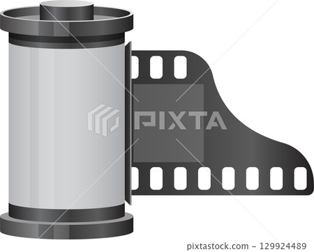 Film roll from a vintage camera used for photographic purposes during the analogue era of photography. 129924489