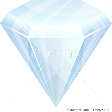 Diamond: A captivating illustration of a gem cut to reveal its inherent sparkle and symmetry. 129925186
