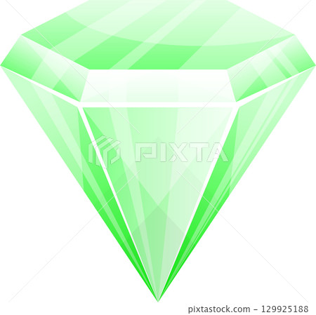 Shimmering light-green gemstone on a black backdrop, reflecting light across its many facets. Shimmering light-green gemstone on a black backdrop, reflecting light across its many facets. 129925188