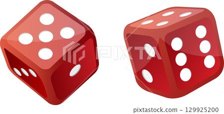 Two red dice showcasing different numbers, set against a stark black background. Game time! Two red dice showcasing different numbers, set against a stark black background. Game time! 129925200