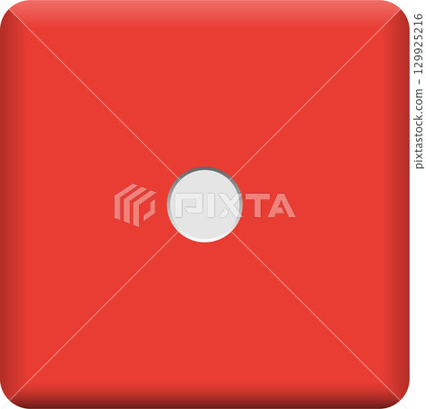 Red die with a single white dot, representing the number one, used in games of chance. 129925216