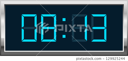 Digital display shows two zeroes on the left and the right side, separated by a colon. 129925244