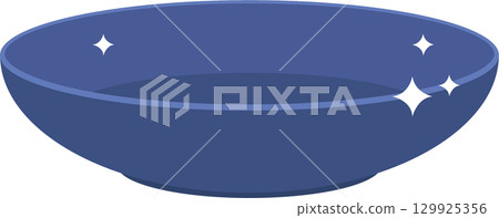 A shiny, empty, blue bowl, perfect for a light meal or small side dish is on display here. A shiny, empty, blue bowl, perfect for a light meal or small side dish is on display here. 129925356
