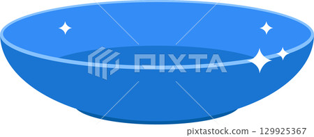 A blue bowl, sparkling clean, presents a pristine and inviting vessel for culinary creations. A blue bowl, sparkling clean, presents a pristine and inviting vessel for culinary creations. 129925367