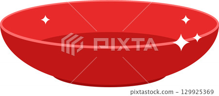 A bright red bowl with a smooth, curved design, featuring a subtle sheen and clean aesthetic. A bright red bowl with a smooth, curved design, featuring a subtle sheen and clean aesthetic. 129925369