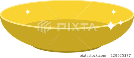 Shiny golden bowl with a smooth interior and sparkling highlights, perfect for serving food. Shiny golden bowl with a smooth interior and sparkling highlights, perfect for serving food. 129925377