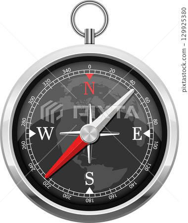 Classic compass: A navigational tool with a needle indicating direction. Essential for exploration. Classic compass: A navigational tool with a needle indicating direction. Essential for exploration. 129925380