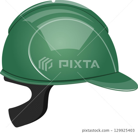 Green safety helmet against a black background, essential head protection for hazardous work. Green safety helmet against a black background, essential head protection for hazardous work. 129925403