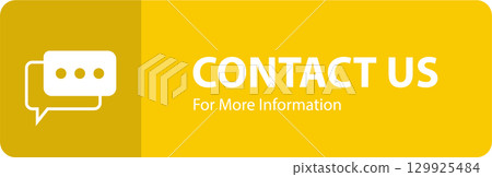 Contact Us: Find out more information with a bright, inviting yellow interface with chat bubble. 129925484