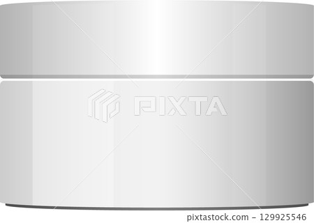 A simplistic, light gray container with a top that suggests beauty product or household item. 129925546