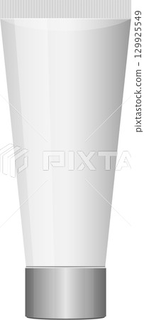 Blank white cosmetic cream tube with a grey cap, suitable for beauty or medical product mockup Blank white cosmetic cream tube with a grey cap, suitable for beauty or medical product mockup 129925549