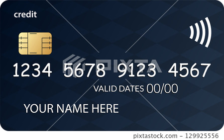 Close up of a simulated credit card showing the card number, expiration, and card chip. Close up of a simulated credit card showing the card number, expiration, and card chip. 129925556