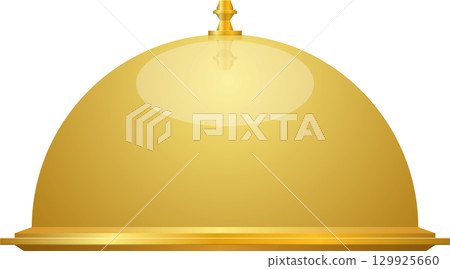 Golden serving dome, perfect for unveiling a culinary masterpiece or protecting precious cargo. Golden serving dome, perfect for unveiling a culinary masterpiece or protecting precious cargo. 129925660