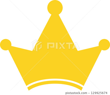 A golden yellow crown with geometric shapes conveys power, royalty, and authority. It's simple. 129925674