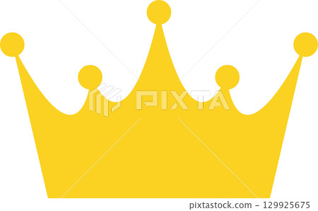 Golden royal crown with five points, each topped with a round pearl, isolated on black. Golden royal crown with five points, each topped with a round pearl, isolated on black. 129925675