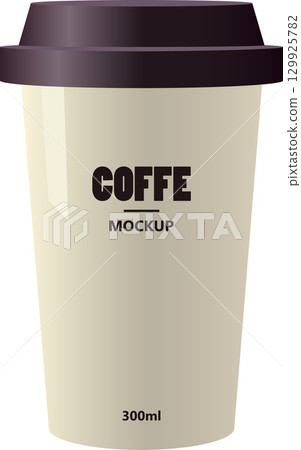 Mockup of a 300ml coffee cup with a lid, perfect for branding and advertising visuals. Mockup of a 300ml coffee cup with a lid, perfect for branding and advertising visuals. 129925782