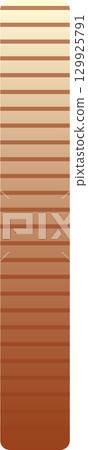Gradient brown vertical rectangle with horizontal lines transitions from light to dark brown hue. 129925791