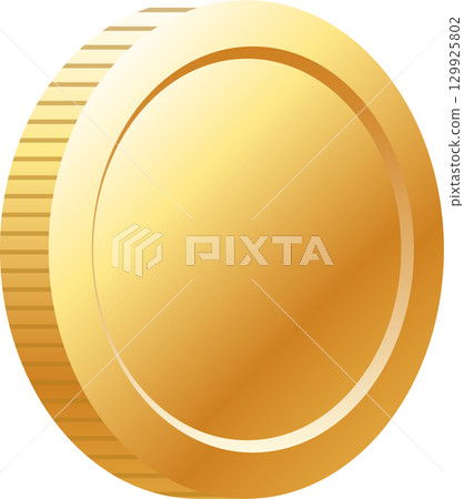 A gleaming golden coin, promising fortune and success with its smooth surface and radiant shine. 129925802