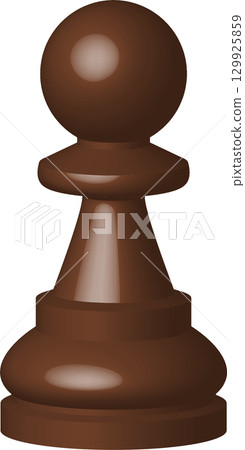 A brown chess pawn piece stands tall, ready to play in a strategic game of skill and wit. A brown chess pawn piece stands tall, ready to play in a strategic game of skill and wit. 129925859