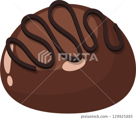 Delicious chocolate treat with dark chocolate drizzle over milk chocolate. A sweet confection. Delicious chocolate treat with dark chocolate drizzle over milk chocolate. A sweet confection. 129925885